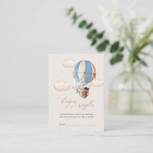 Elephant Diaper Raffle Tickets Enclosure Kaart (Staand voorkant)