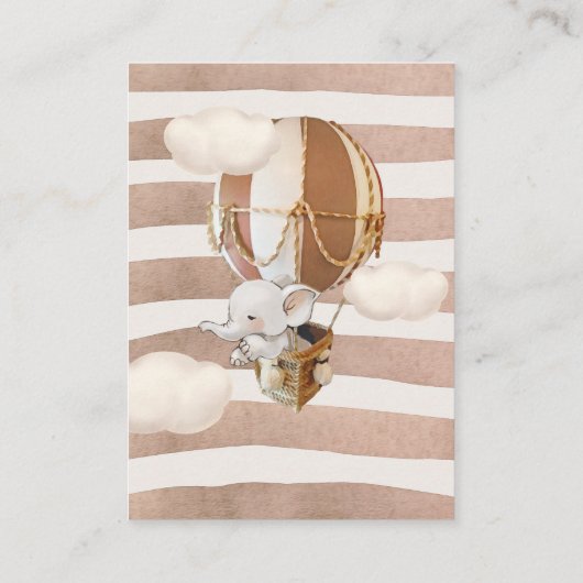 Elephant Diaper Raffle Tickets Enclosure Kaart (Achterkant)