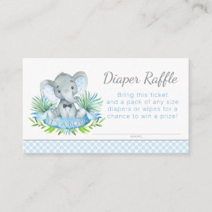Elephant Diaper Raffle Tickets Informatiekaartje