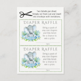 Elephant Diaper Raffle Tickets Informatiekaartje