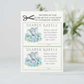 Elephant Diaper Raffle Tickets Informatiekaartje (Staand voorkant)