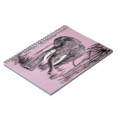 Elephant die door gegoten savanna in roze rolt notitieboek (Linkerzijde)