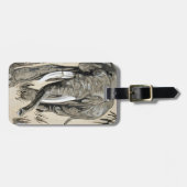 Elephant die door gestreken Savanna-kunst rolt Bagagelabel (Voorkant horizontaal)