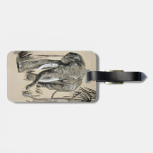 Elephant die door gestreken Savanna-kunst rolt Bagagelabel (Achterkant horizontaal)