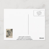 Elephant die door gestreken Savanna-kunst rolt Briefkaart (Achterkant)