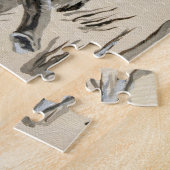 Elephant die door gestreken Savanna-kunst rolt Legpuzzel (Zijkant)