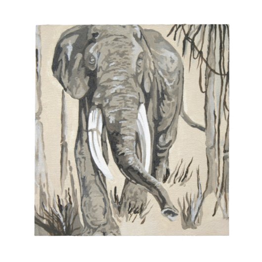 Elephant die door gestreken Savanna-kunst rolt Notitieblok (Voorkant)