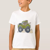Elephant die een jeep bestuurt, op een shirt. t-shirt (Voorkant)