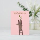 Elephant die een ladder beklimt feestdagenkaart (Staand voorkant)