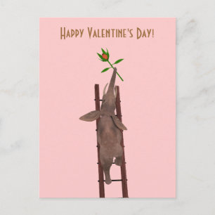 Elephant die een ladder beklimt feestdagenkaart