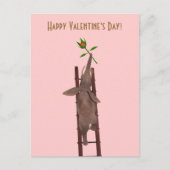 Elephant die een ladder beklimt feestdagenkaart (Voorkant)