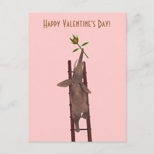 Elephant die een ladder beklimt feestdagenkaart (Voorkant)