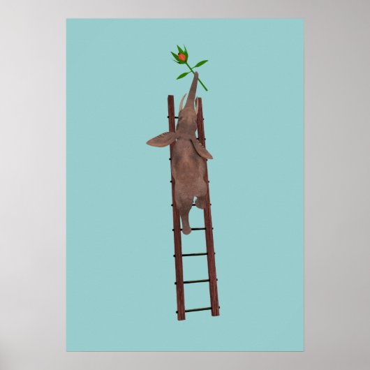 Elephant die een ladder beklimt poster (Voorkant)