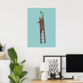 Elephant die een ladder beklimt poster (Thuiskantoor)