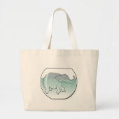Elephant die rondzwemt in Goldfish Bowl Grote Tote Bag (Voorkant)