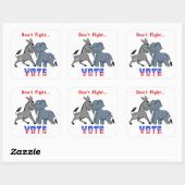 Elephant & Donkey ARGUING vecht niet tegen stemmen Vierkante Sticker (Vel)