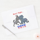 Elephant & Donkey ARGUING vecht niet tegen stemmen Vierkante Sticker (Envelop)