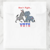 Elephant & Donkey ARGUING vecht niet tegen stemmen Vierkante Sticker (Tas)