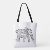 Elephant Doodle 2 Tote Bag (Achterkant)