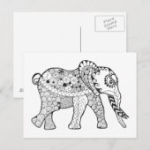 Elephant Doodle Briefkaart (Voorkant / Achterkant)