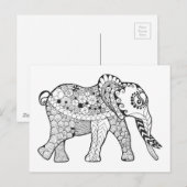 Elephant Doodle Briefkaart (Voorkant / Achterkant)