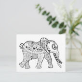 Elephant Doodle Briefkaart (Staand voorkant)