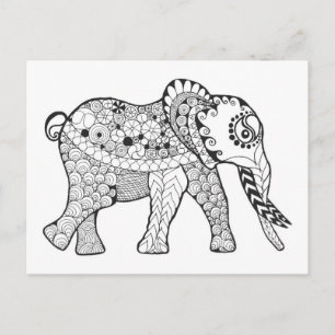 Elephant Doodle Briefkaart