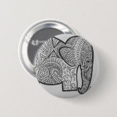 Elephant Doodle Button (Voorkant /achterkant)