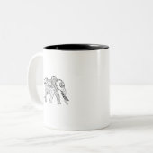 Elephant Doodle Tweekleurige Koffiemok (Voorkant links)