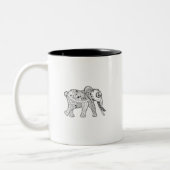 Elephant Doodle Tweekleurige Koffiemok (Links)