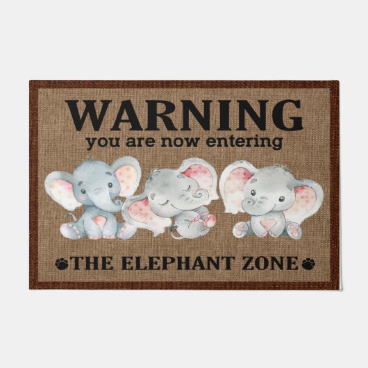 Elephant Doormat, Elephant Lovers Welcome Mat Gift (Voorkant)