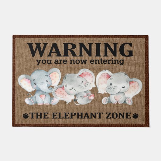 Elephant Doormat, Elephant Lovers Welcome Mat Gift (Voorkant)