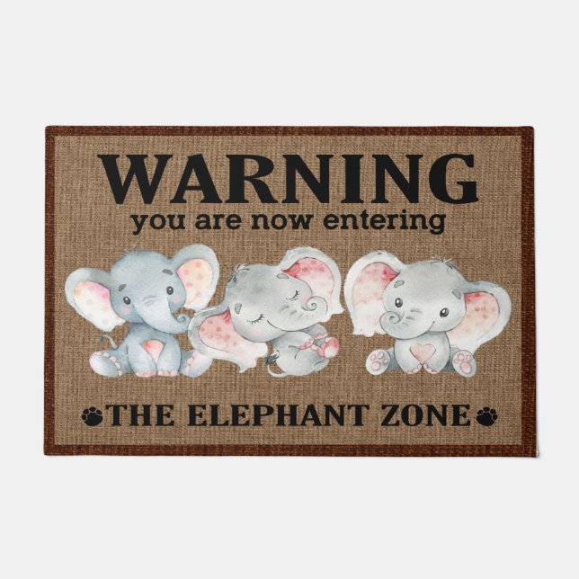 Elephant Doormat, Elephant Lovers Welcome Mat Gift (Voorkant)