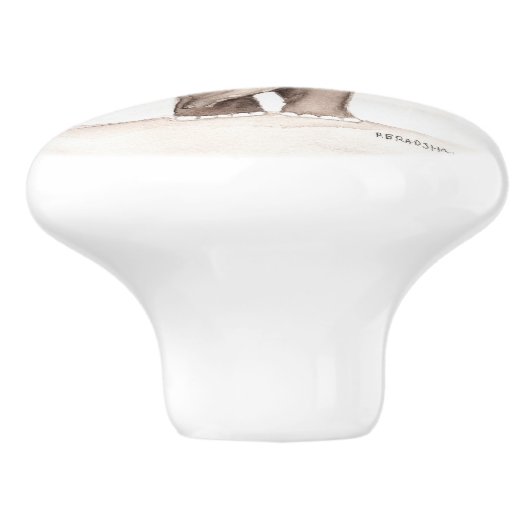 elephant drawer pull keramische knop (Zijkant)