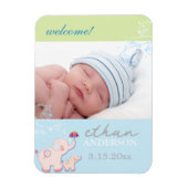 Elephant Dream Baby Boy Aankondiging Magneet (Verticaal)