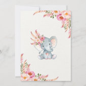 Elephant Dreamweaver Invitation Pink Gold Floral Kaart (Achterkant)