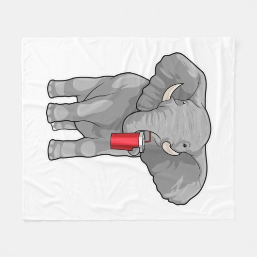 Elephant Drink mok Fleece Deken (Voorkant (Horizontaal))