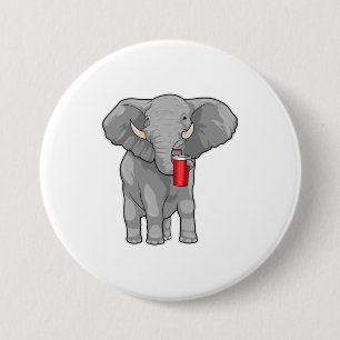 Elephant Drink mok Ronde Button 7,6 Cm
