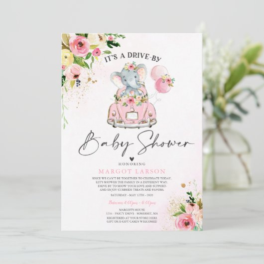 Elephant Drive beroemd gemaakt door Baby shower In Kaart (Staand voorkant)