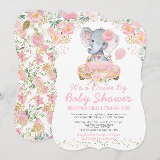 Elephant Drive beroemd gemaakt door Baby shower Pa Kaart (Voorkant / Achterkant)