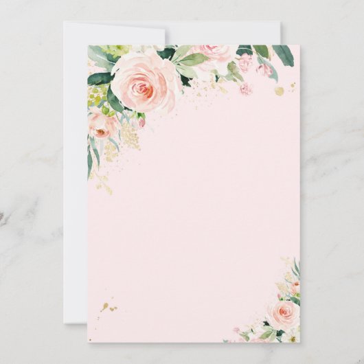 Elephant drive by Baby shower Invitation roze Rose Kaart (Achterkant)