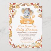 Elephant drive by Baby shower parade Invision Kaart (Voorkant / Achterkant)