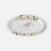 Elephant drive by Baby shower roze Rose Papieren Bordje (Gekanteld)