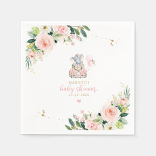 Elephant drive by Baby shower roze rozen Servet