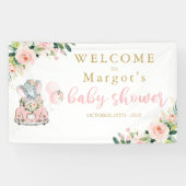 Elephant drive by Baby shower roze rozen Spandoek (Horizontaal)