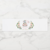 Elephant drive by Baby shower roze rozen Waterfles Etiket (Enkel label)