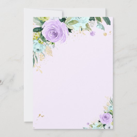 Elephant Drive door Baby shower Uitnodiging Paarse (Achterkant)