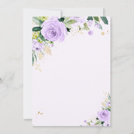 Elephant Drive door Baby shower Uitnodiging Paarse (Achterkant)