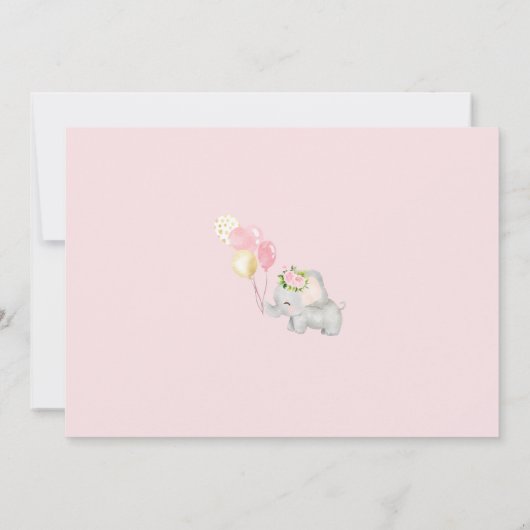 Elephant Drive op uitnodiging van het Baby shower (Achterkant)