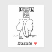 Elephant Driving Lessons. Grappig Sticker (Vel)